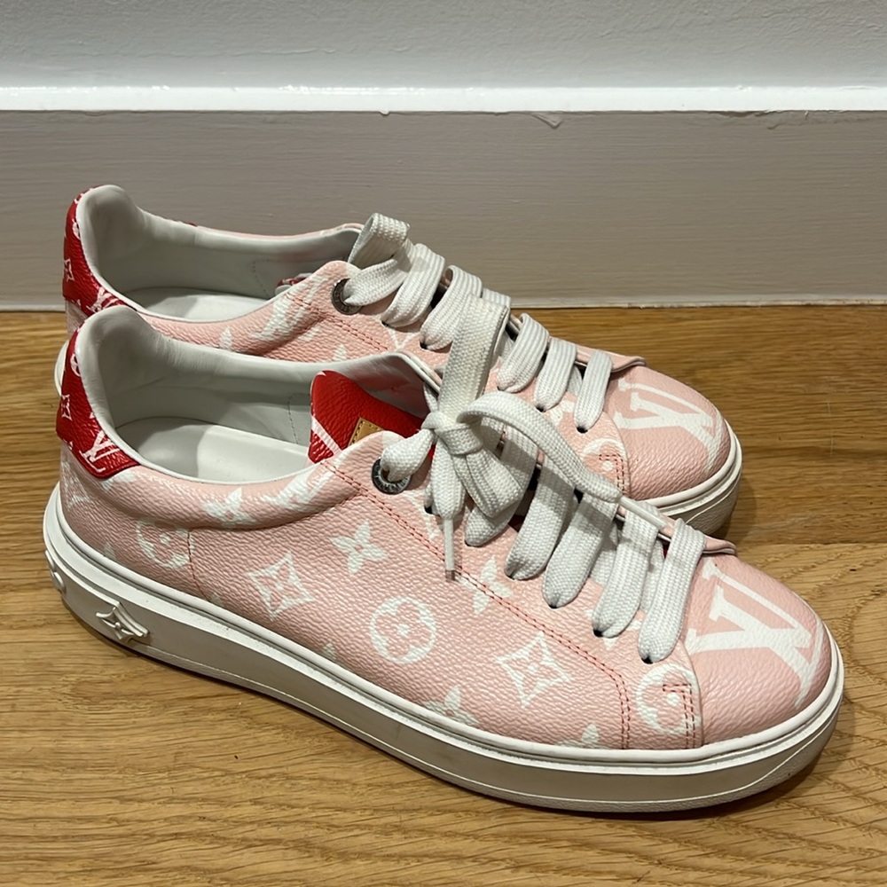 Louis Vuitton pink time out trainer sneaker - Picture 2 of 3